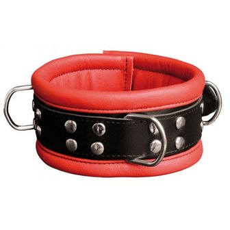 Wide Collar Black &amp; Red Cowhide